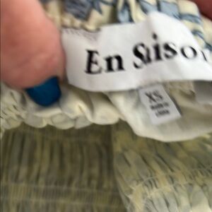 En Saison Ivory and Navy Skirt